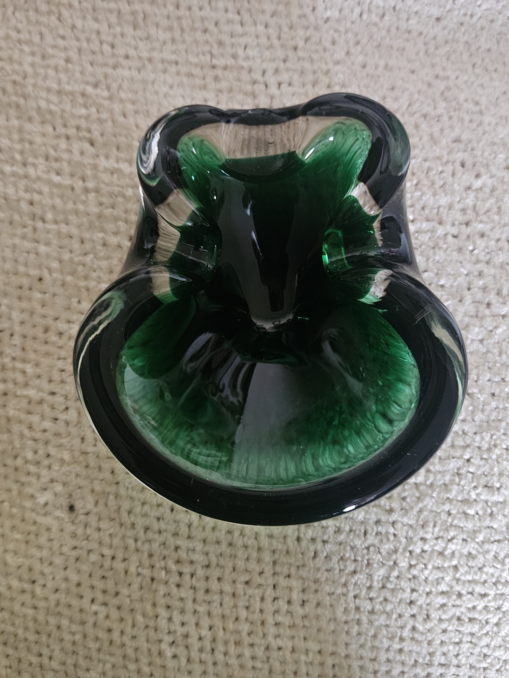 Murano Uranium Art Glass Ashtray ~Vintage~ UV Glows